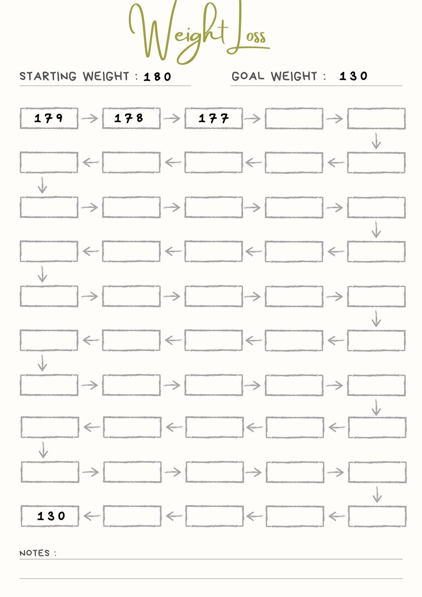Basic Bullet Journal Spread № 16— A Weight Loss Spread | by 
