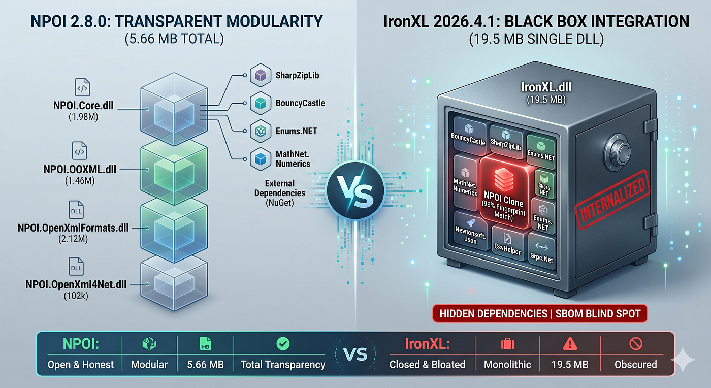 19.5MB Black Box: Why IronXL is 3.4x Larger than NPOI