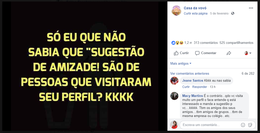 De onde vêm as sugestões de amigos no Facebook