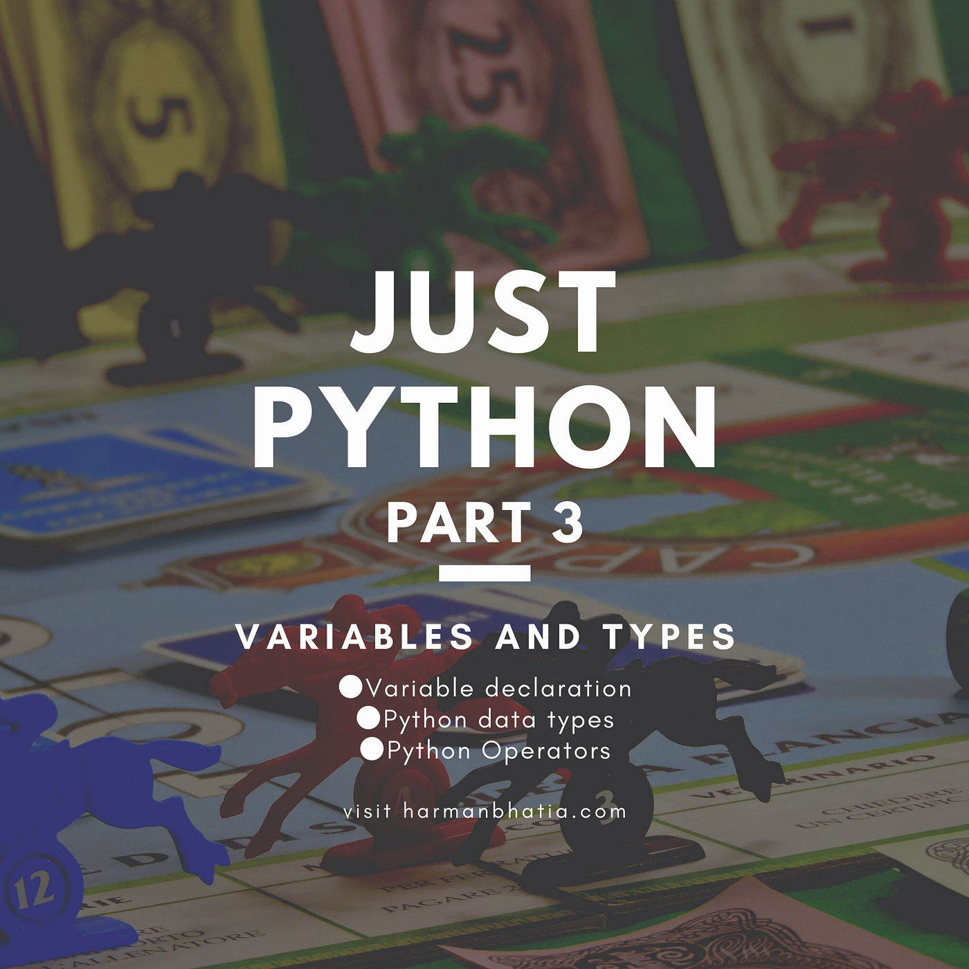 Just Python Part 3 — Variables, Operators and Types | by Harman Bhatia |  Analytics Vidhya | Medium