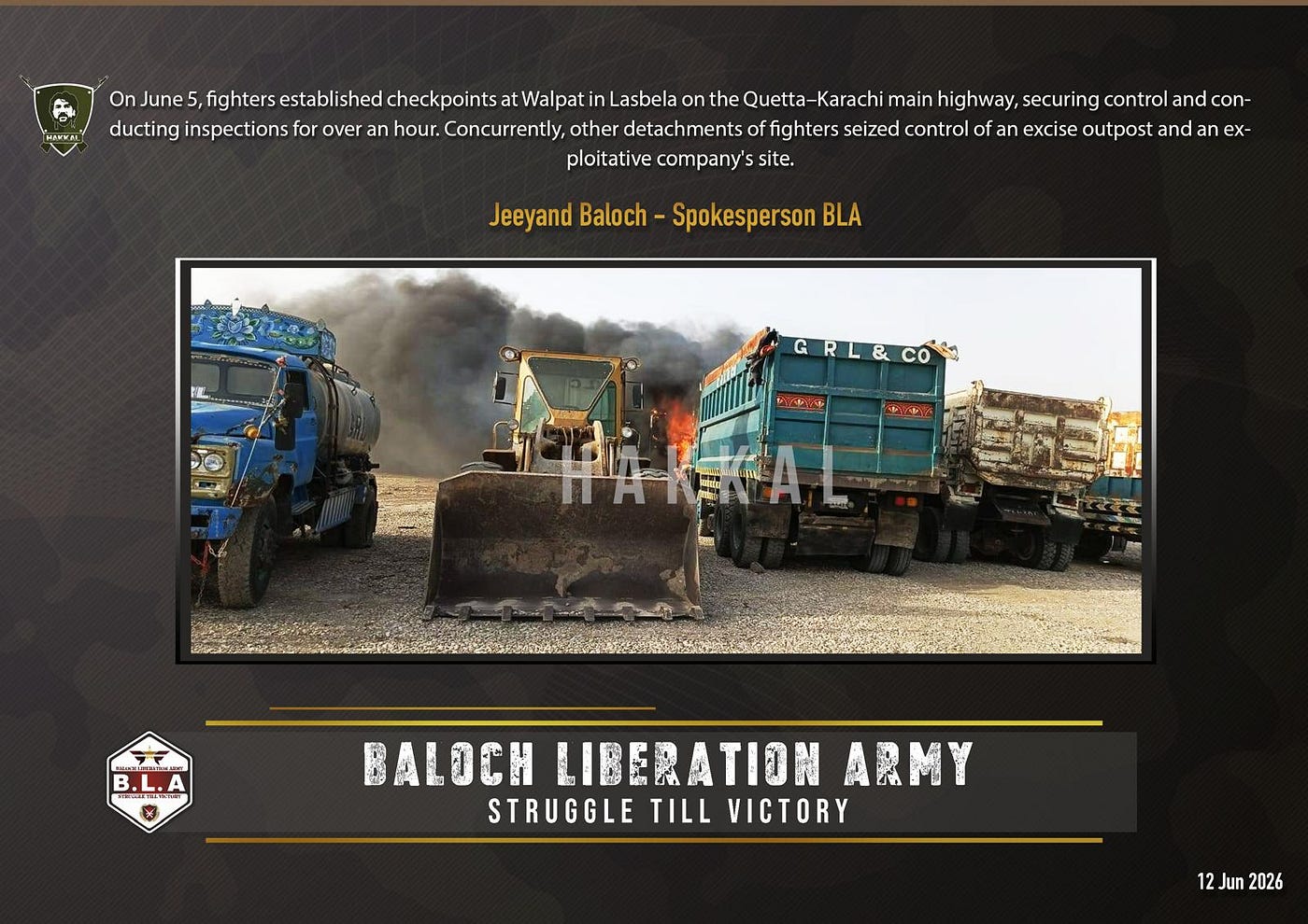 BLA Strikes Mineral Convoys After Repeated Warnings to Pakistan