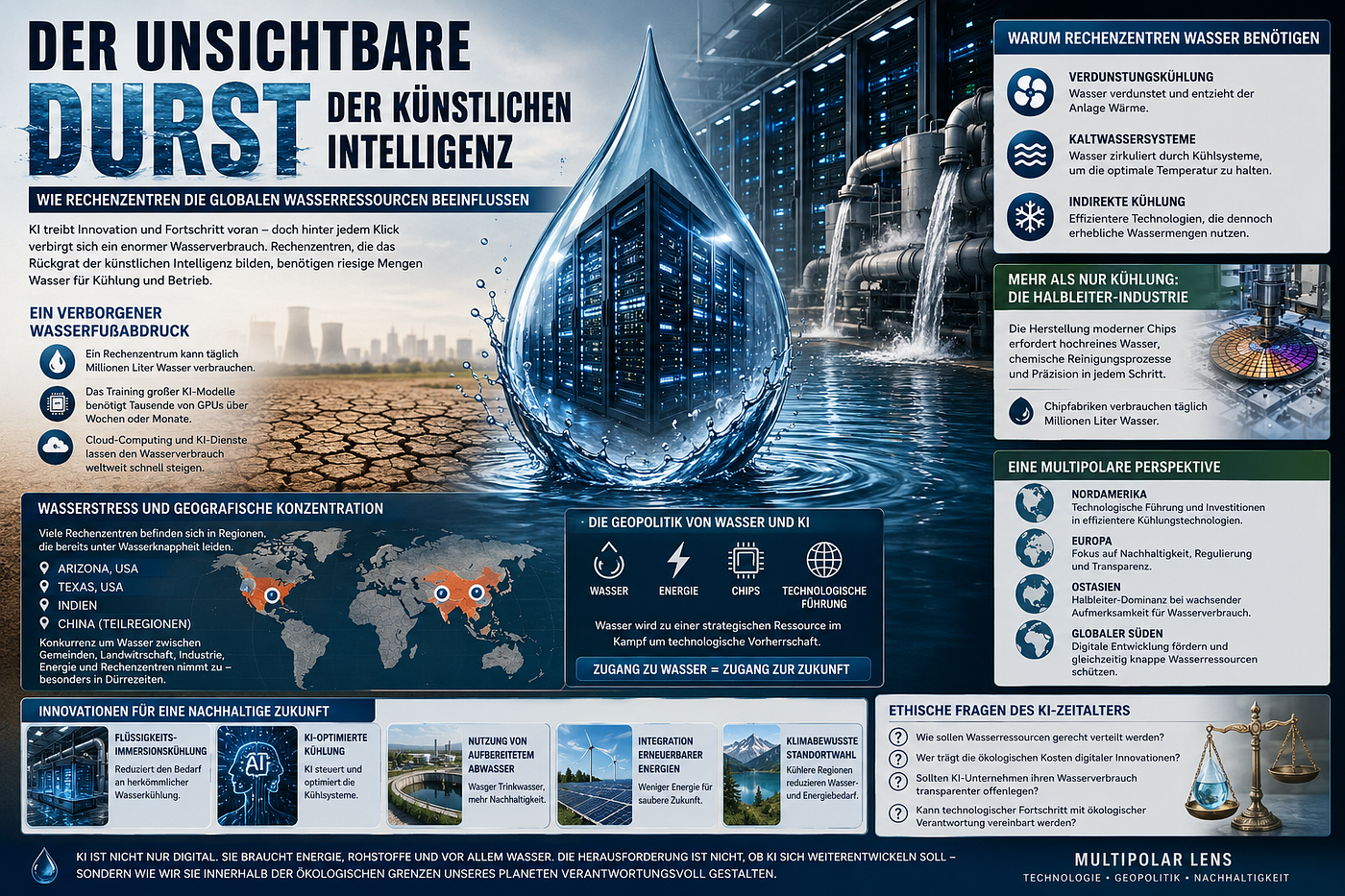Der unsichtbare Durst der Künstlichen Intelligenz: Wie Rechenzentren die globalen Wasserressourcen…