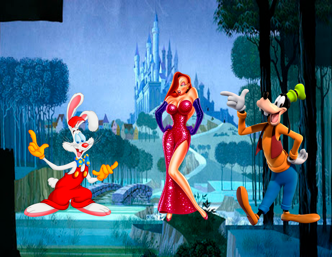 Goofy, Jessica and Roger Rabbit. A ménage à trois?