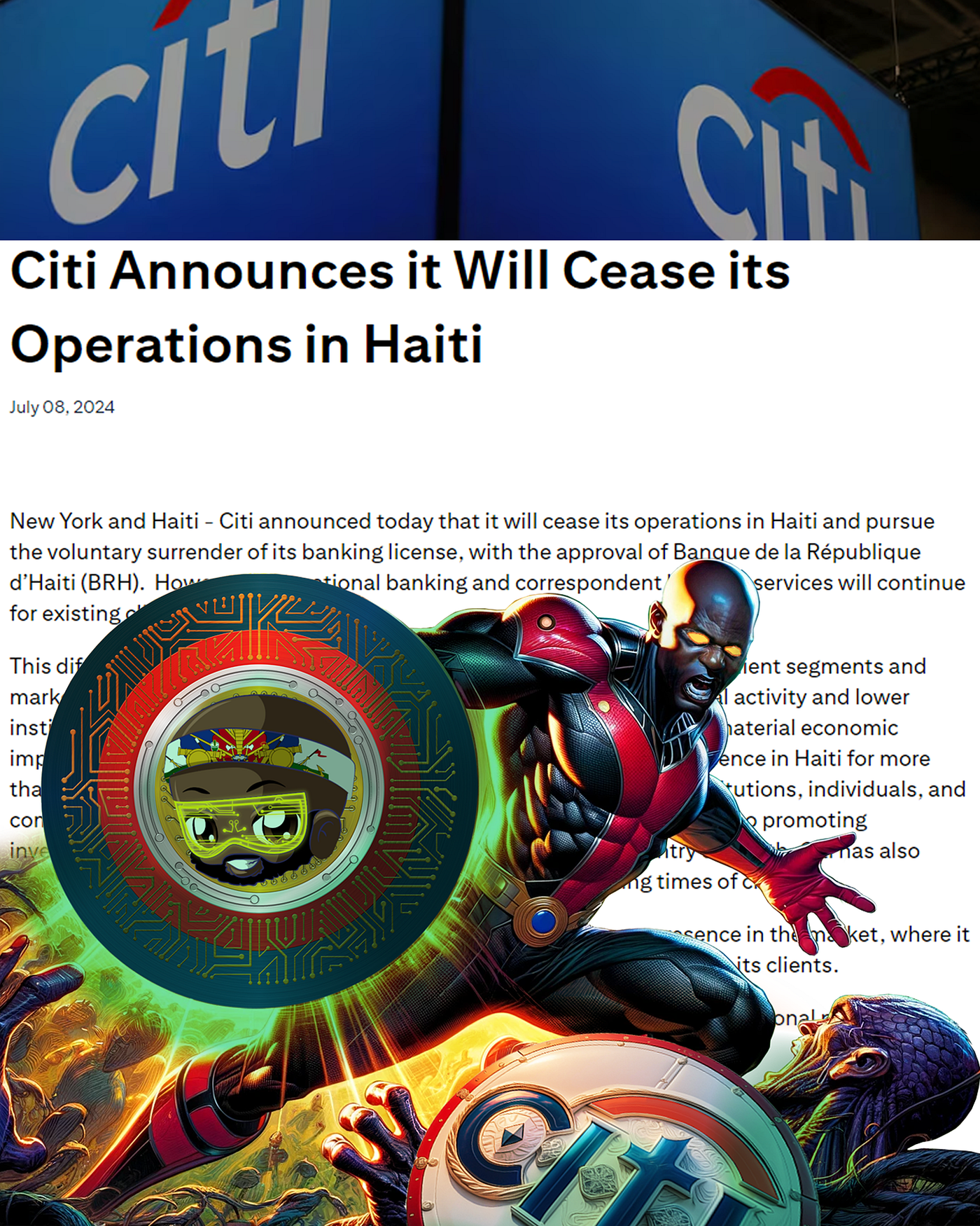 How a $500K Meme Token Forced Citibank, a $123.49 Billion Bank, Out of Haiti