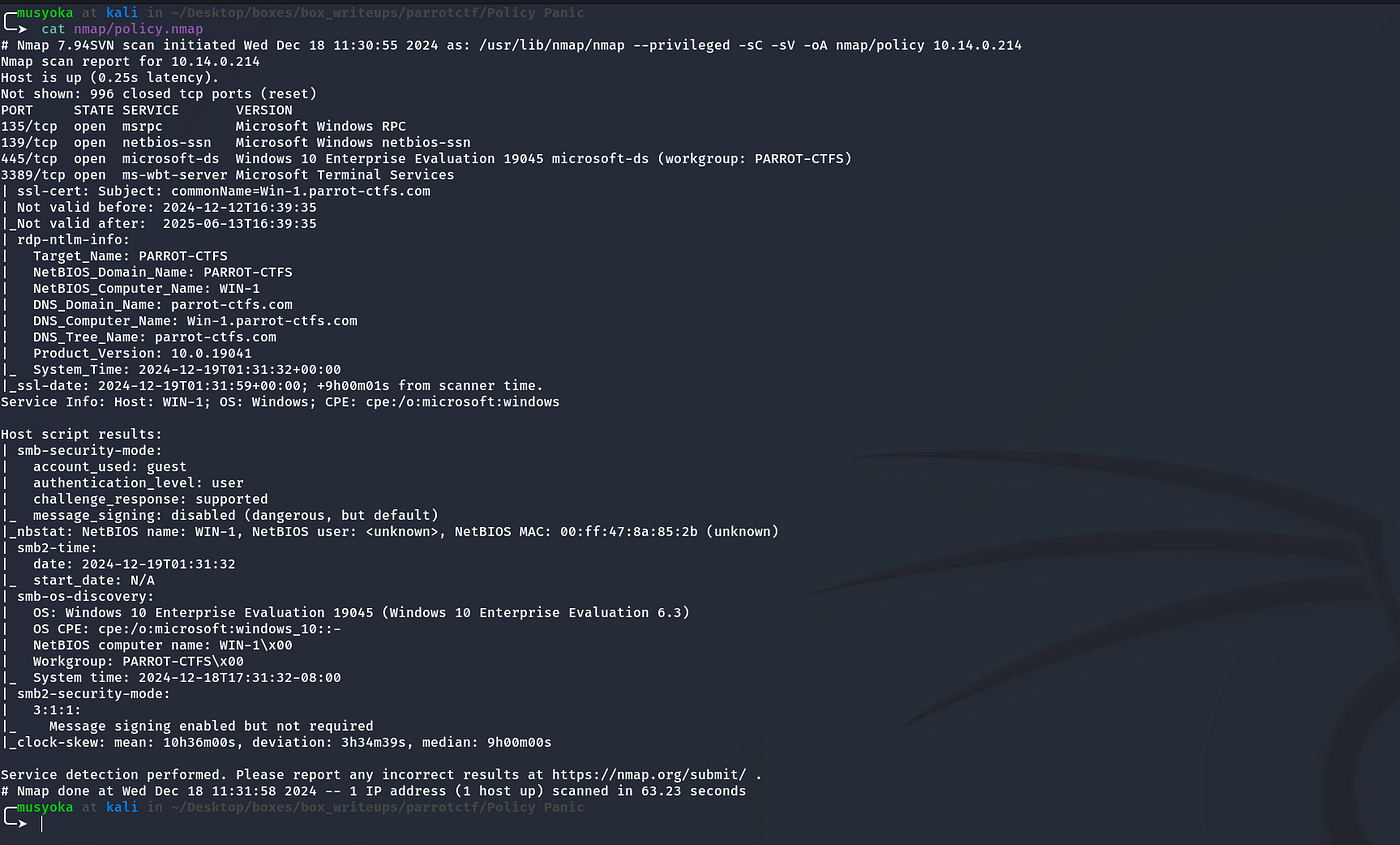 Policy Panic Parrot CTF Write-up. Hello guys and welcome back to another… |  by Musyoka Ian | Medium