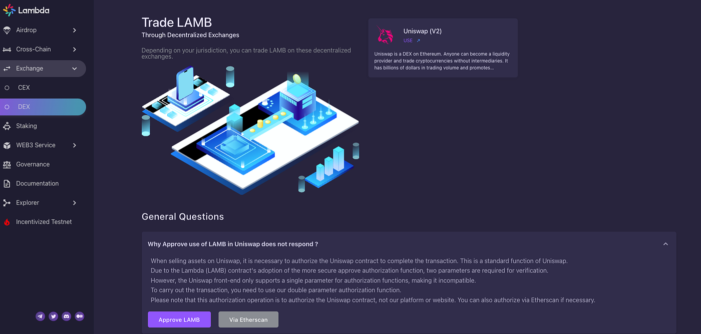 How to solve the issue of no response when clicking “Approve use of LAMB”  during a transaction on Uniswap? | by LambdaNetwork | Medium