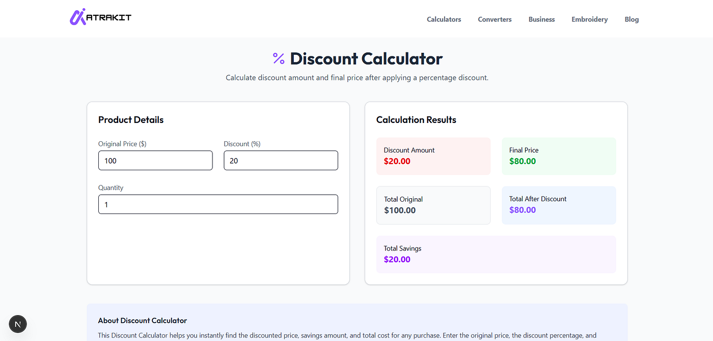 How to Calculate Discounts Easily (Free Discount Calculator Tool)