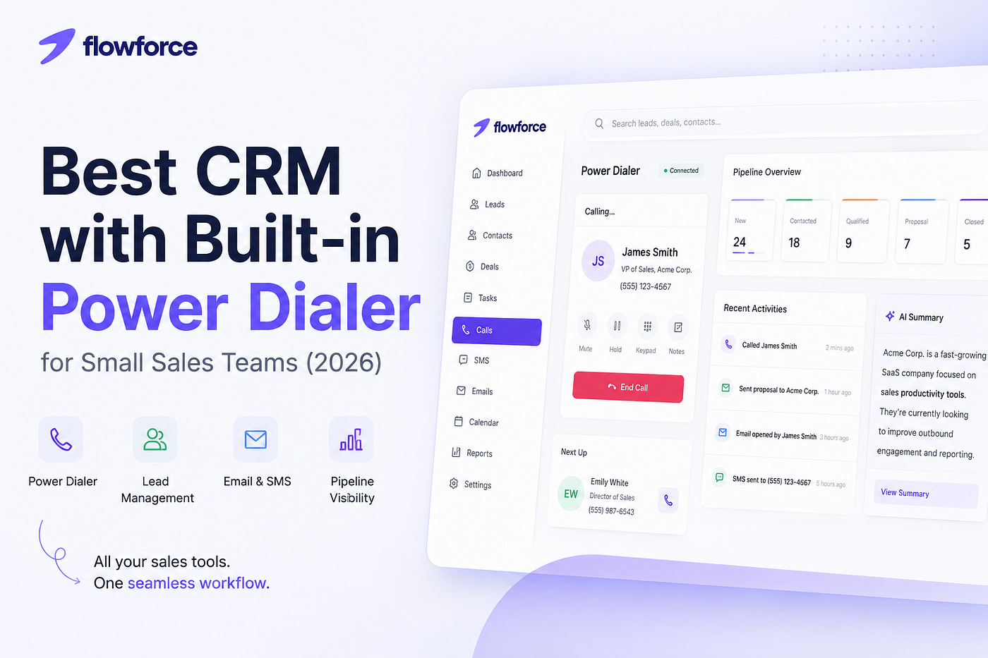 Best CRM with built-in power dialer for small sales teams (2026)