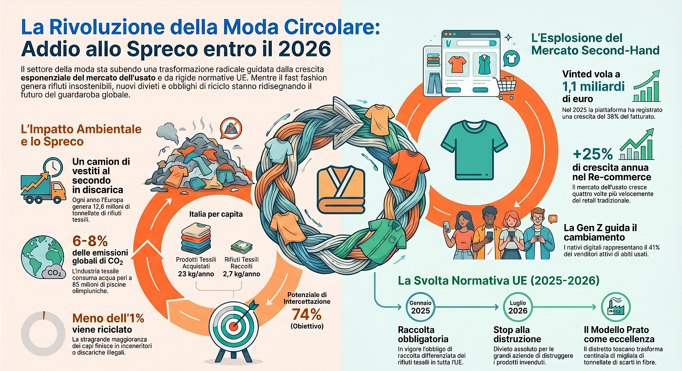 🚀 La rivoluzione circolare dell’abbigliamento: come second-hand e nuove leggi UE stanno cambiando…