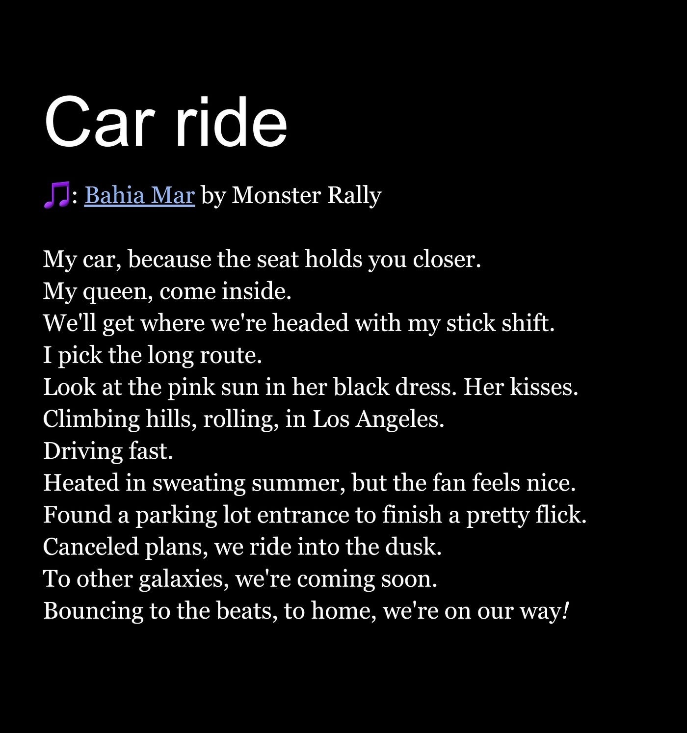Poem about space