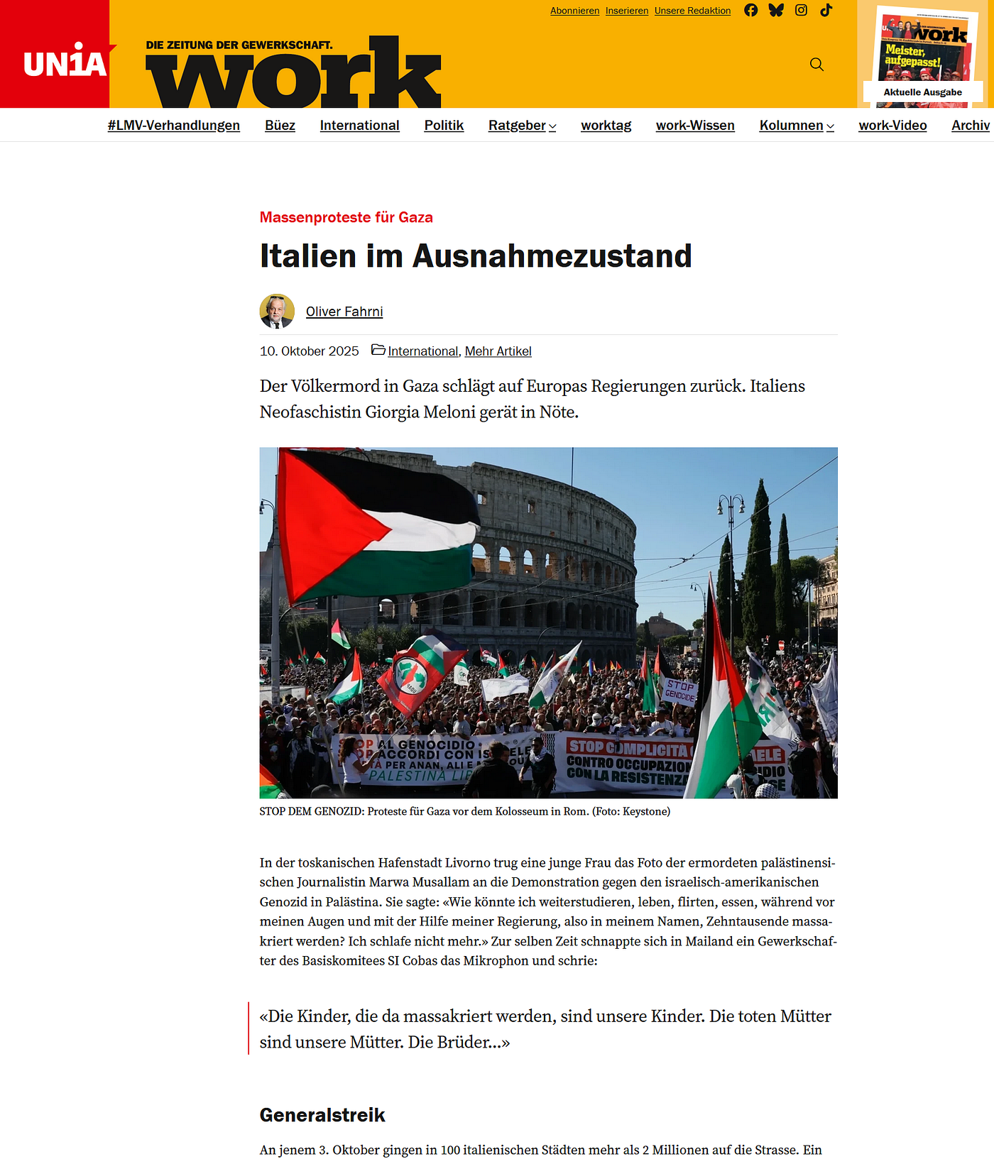 Oliver Fahrni spreads the blood libel of ‘genocide’, as the entire left-wing political caste does