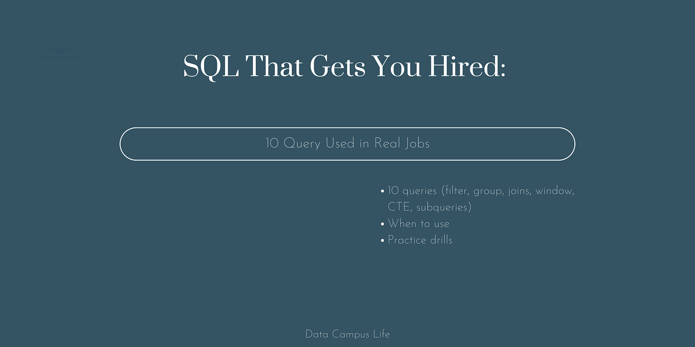 SQL That Gets You Hired: The 10 Query Patterns Used in Real Jobs