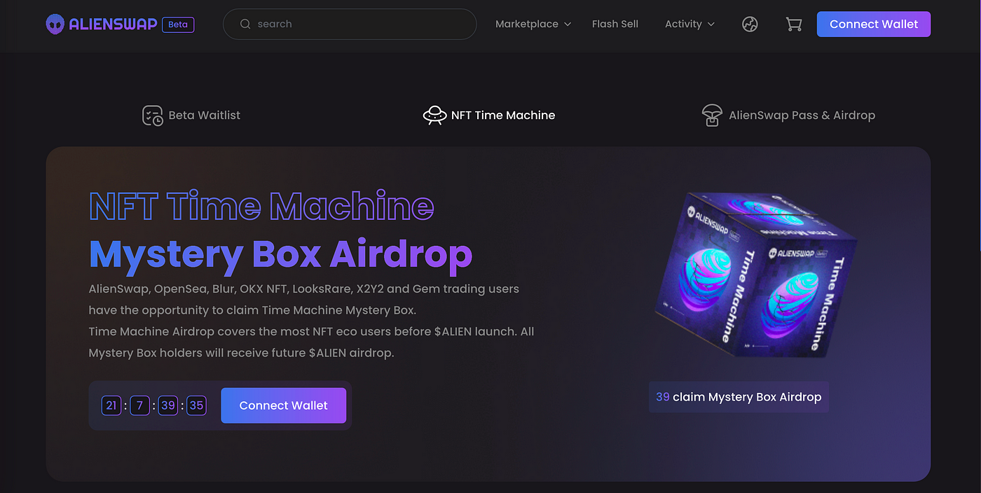 AlienSwap Time Machine Mystery Box Airdrop! | by AlienSwap | Medium