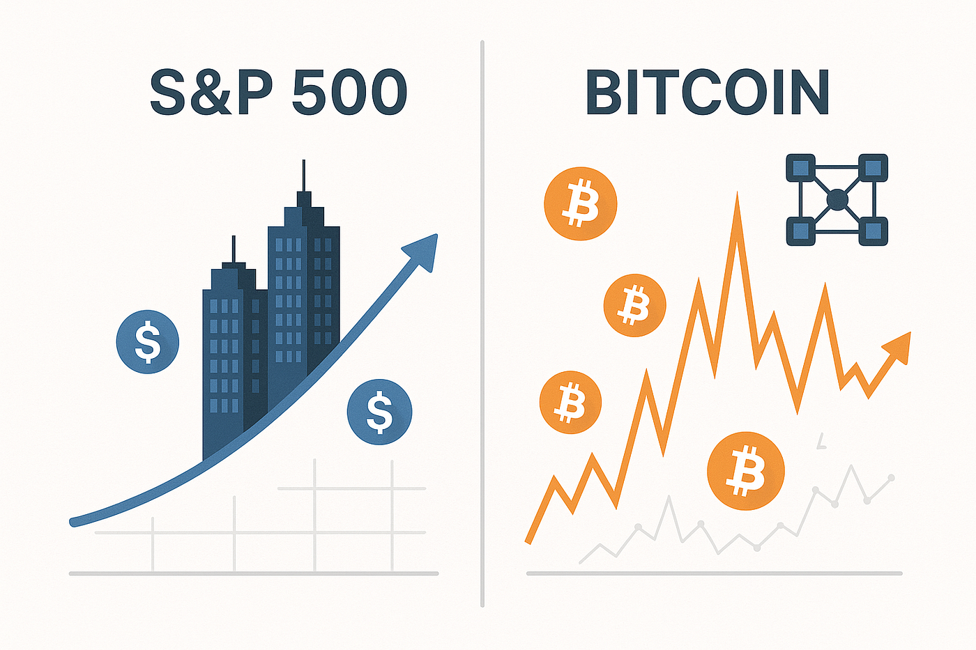 Stocks, Crypto, and Correlation: What S&P 500 and Bitcoin Teach Us | by  Soham patel | Medium