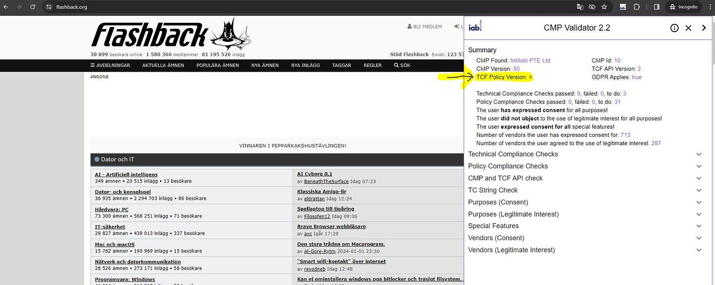 Quick Tips: How to identify a website’s active TCF version?