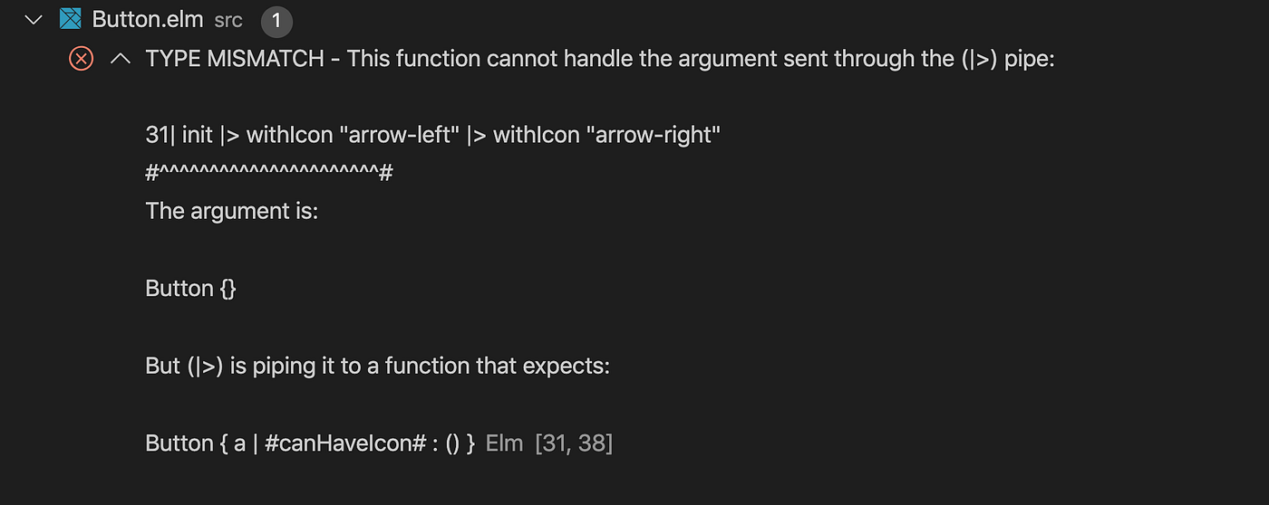 Type error when you attempt to call withIcon on a button that already has an icon
