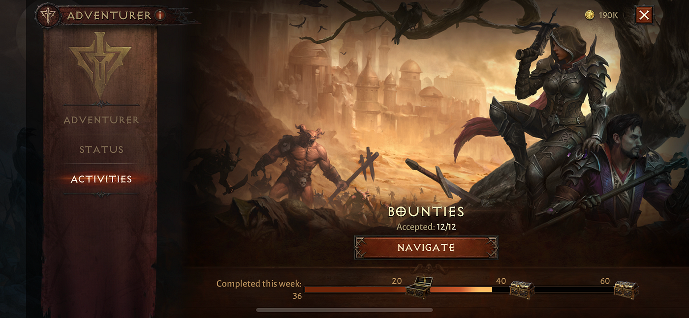 In the video game Diablo Immortal, the reward for completing a