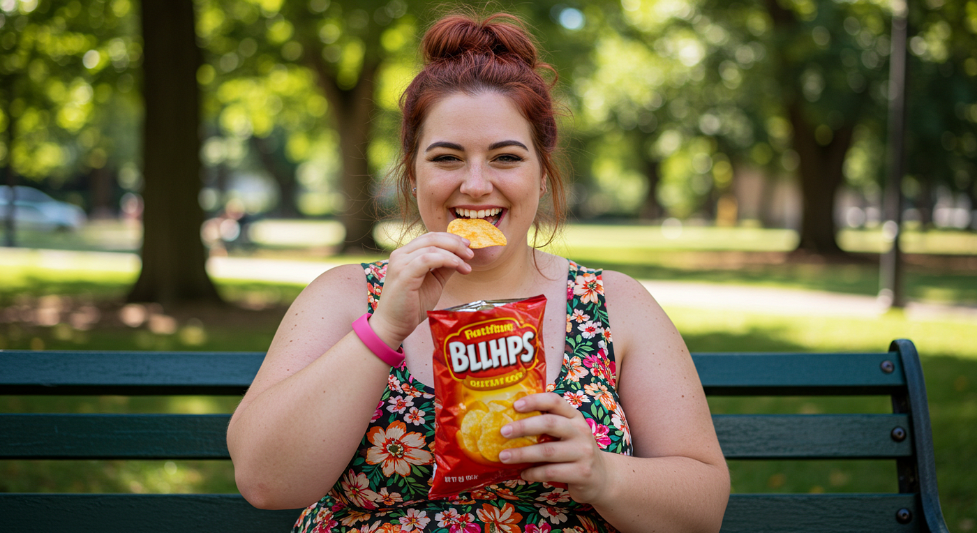 Mmm, just one bag of crisps — I deserve it after all the stress I’ve been through today