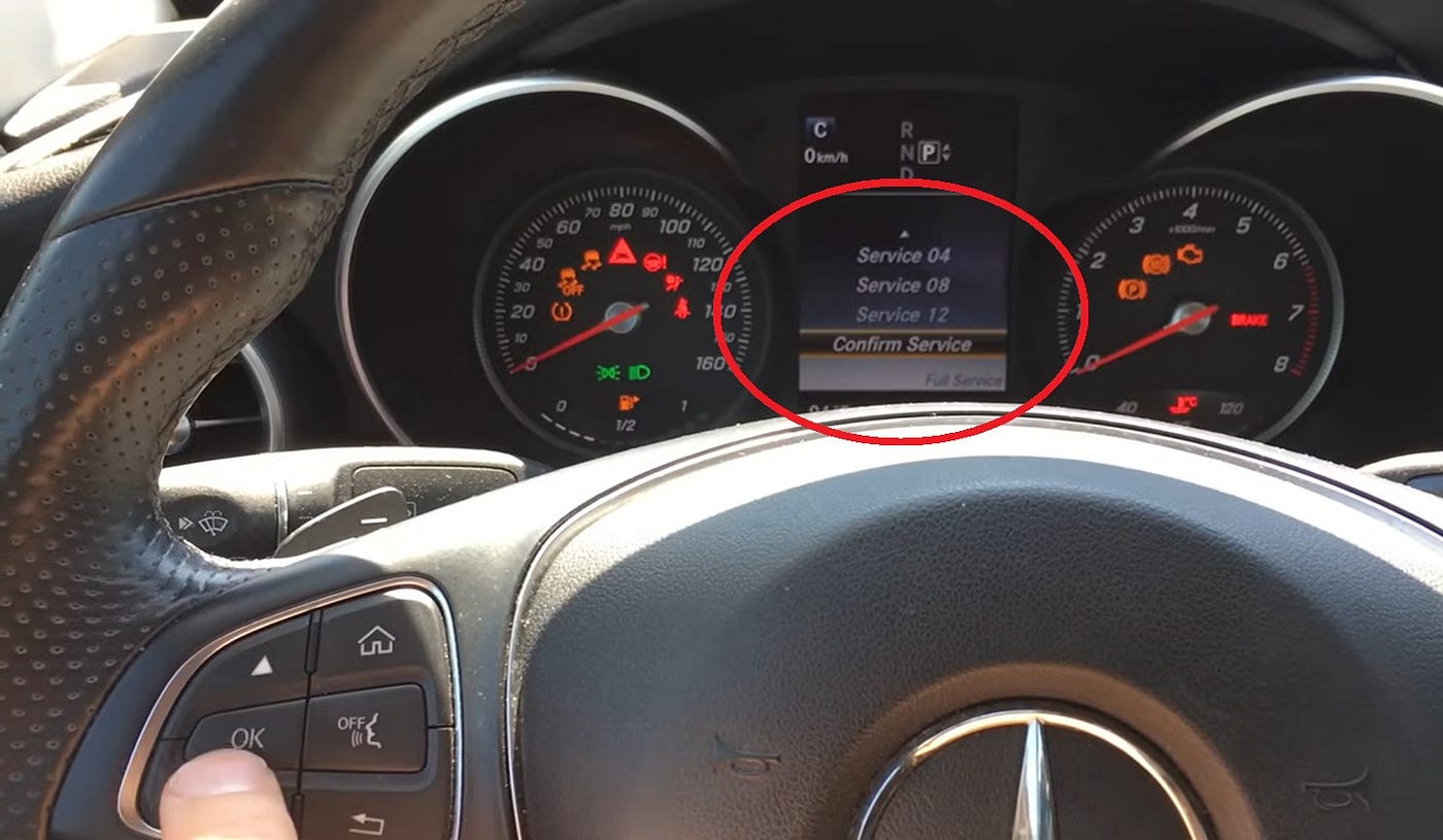How to Reset the Service Indicator on a Mercedes-Benz C300 (W205, 2014–2017)