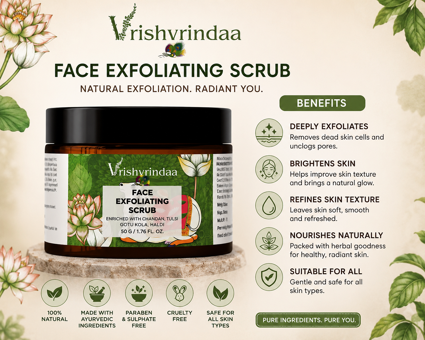 Vrishvrindaa Face Exfoliating Scrub | Tan RemovalFace Exfoliating Scrub The Secret to Brighter…