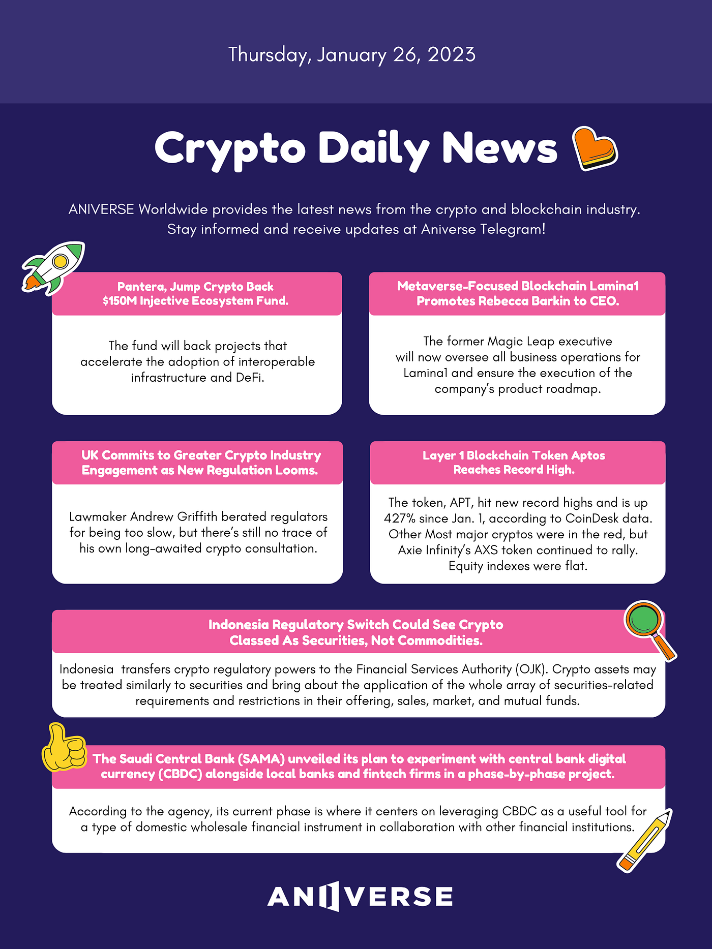 ANIVERSE Crypto Daily News_Jan 26, 2023💌 | by ANIVERSE | ANIVERSE | Medium