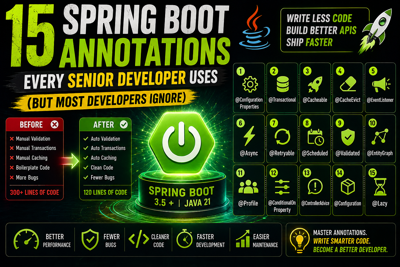 🚀 15 Spring Boot Annotations Every Senior Developer Uses (But Most Developers Ignore)