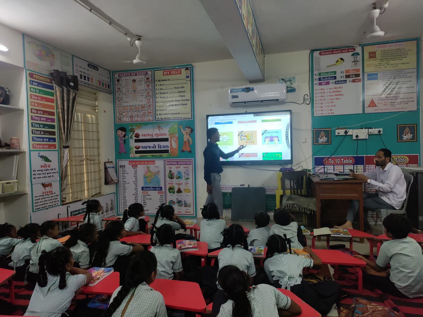 Teachers conducting their daily classes using the School-In-A-Box server for an experiential & balanced learning.