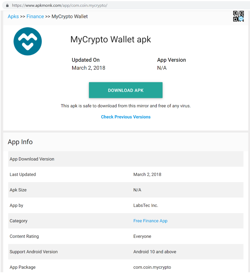 Discovering Fake Trezor, MetaMask, and MyCrypto Android APKs | by Harry |  MyCrypto | Medium