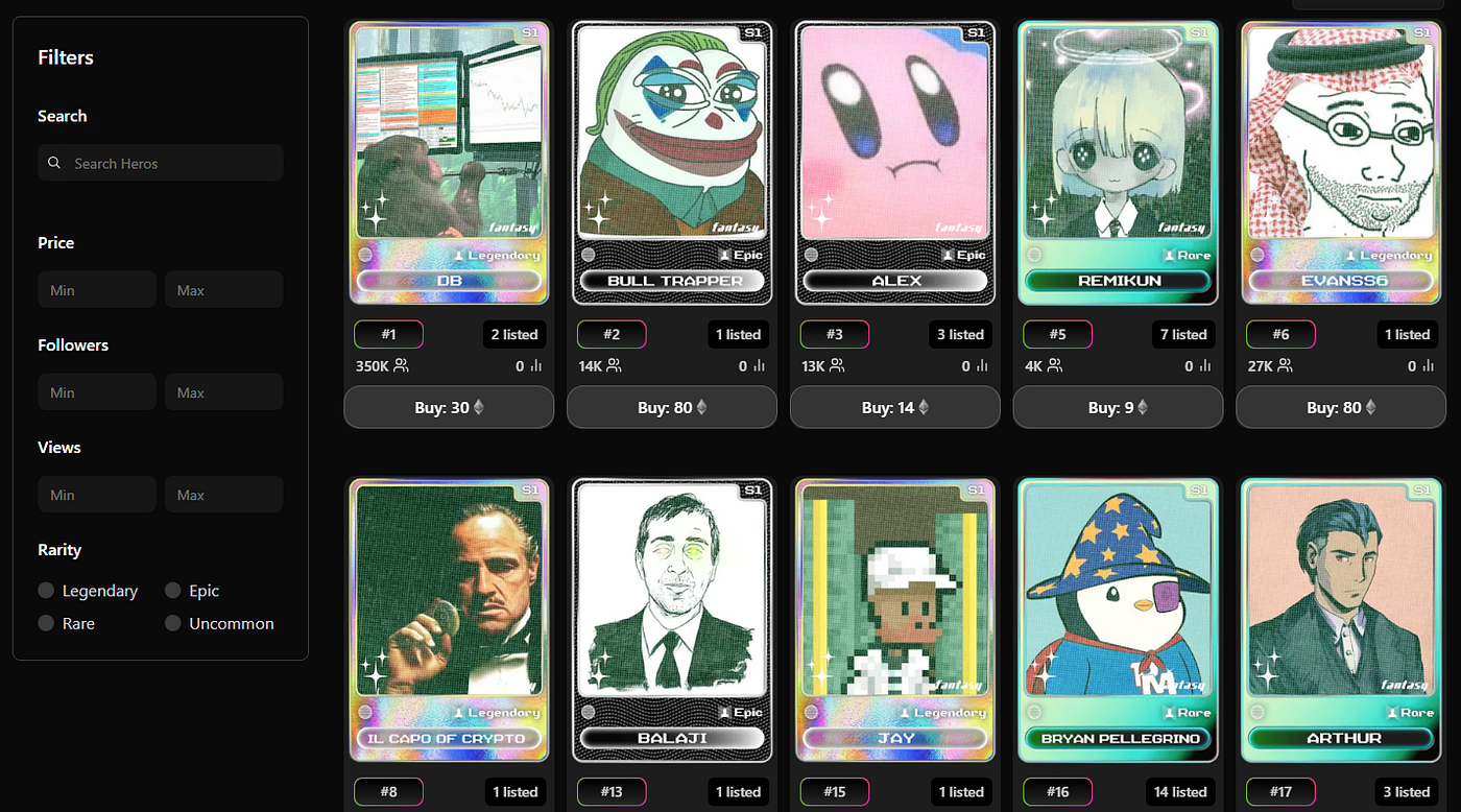 Blasting into Fantasy Top: Trading Card Game Meets Social Finance | by  Zynth | Medium