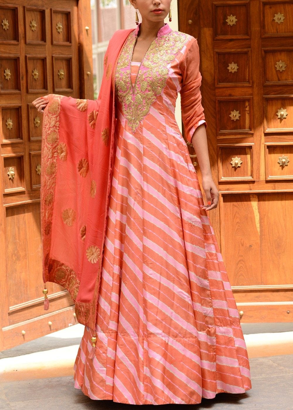 sleeves designs for anarkali dress Red Color Georgette Designer Side Silts Sleeves Embroidered Anarkali S Meena Bazaar Shop