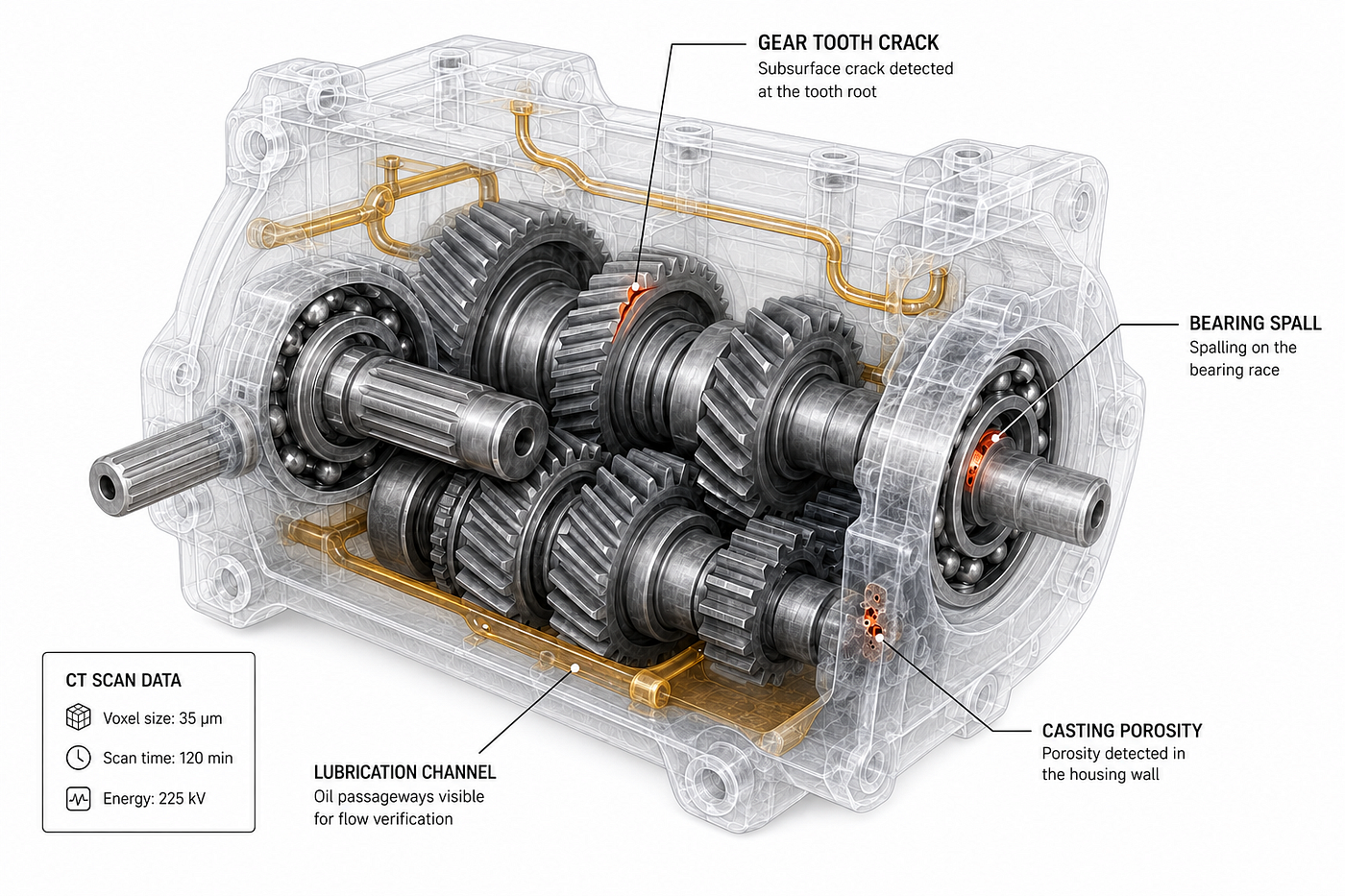 CT Inspection of Gearboxes and Precision Mechanical Assemblies