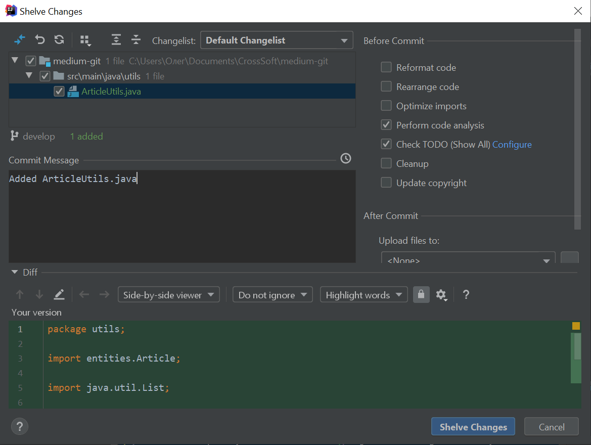IntelliJ IDEA git features. Or how to work with git without… | by Oleg  Kornii | The Startup | Medium