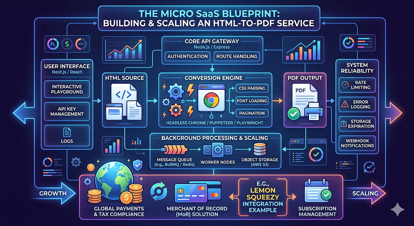 The Micro SaaS Blueprint: Scaling an HTML-to-PDF API to Profitable MRR
