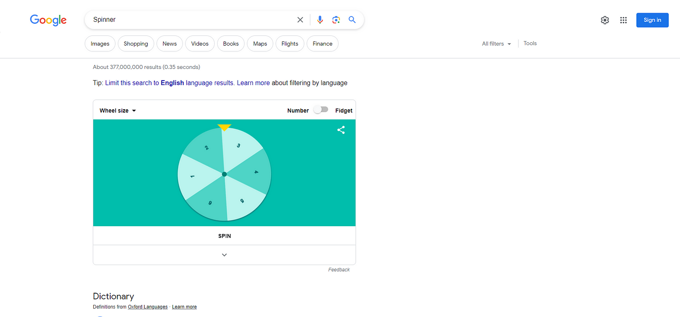 Fidget Spinner - Google Easter Egg 
