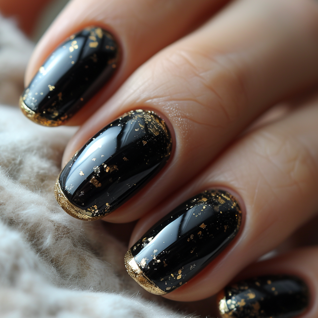 Black nail art designs discount