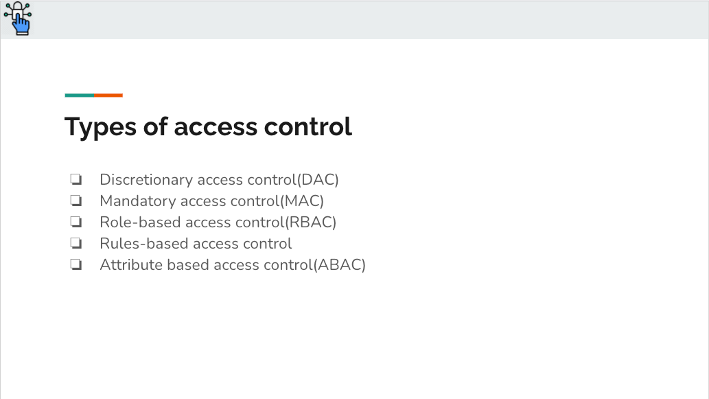 5 types of access control