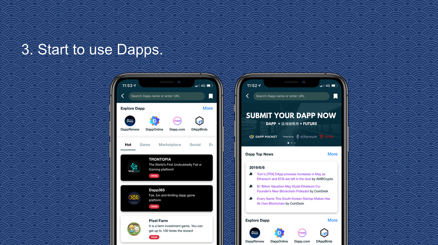 How to use TRON Dapps?. Tron (TRX) is a blockchain platform… | by 葉顧純| Dapp  Pocket | Medium