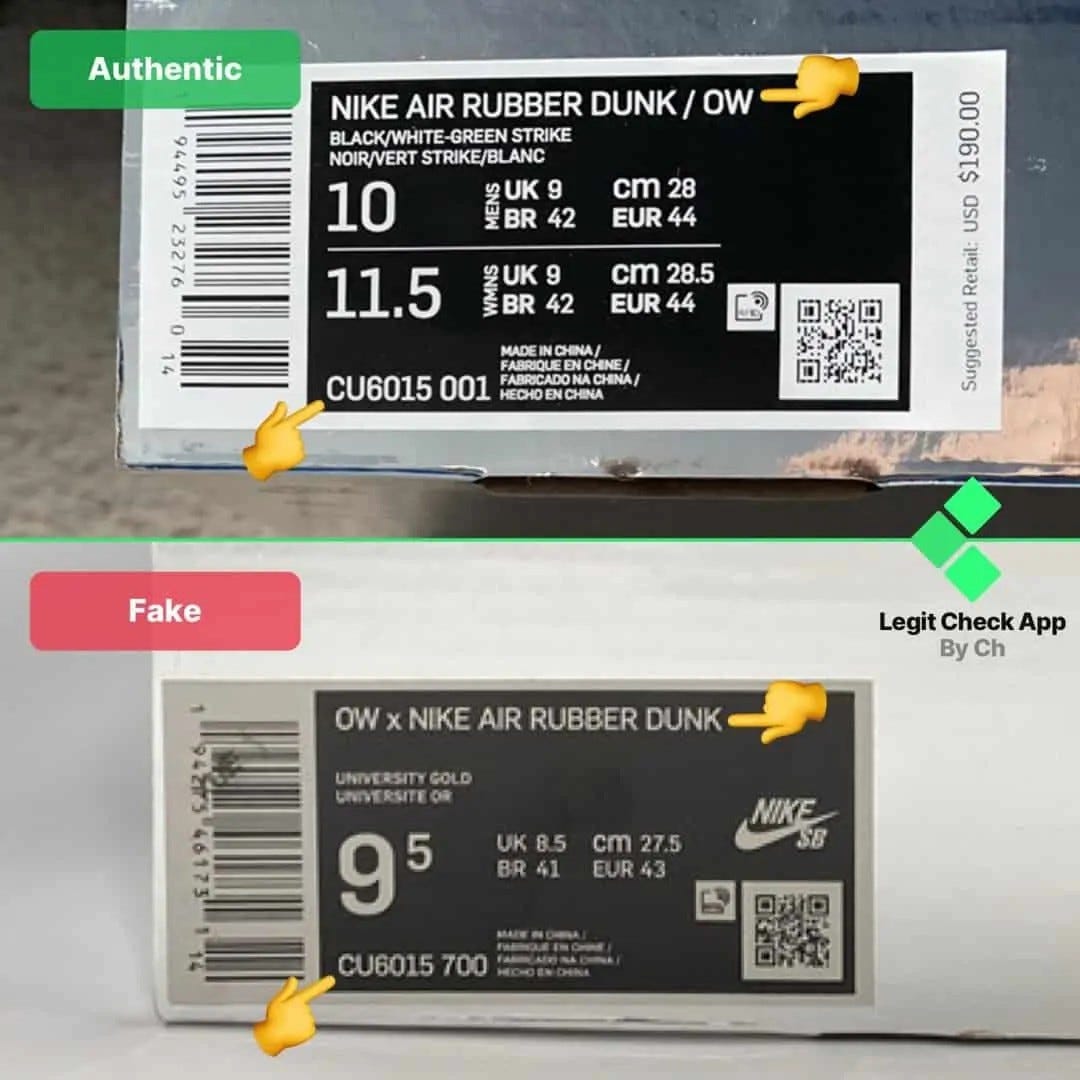 off white rubber dunk box
