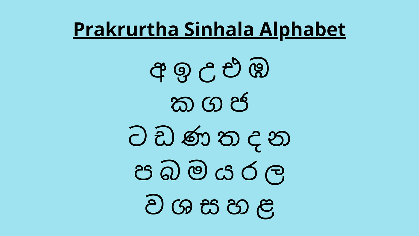 sinhala alphabet