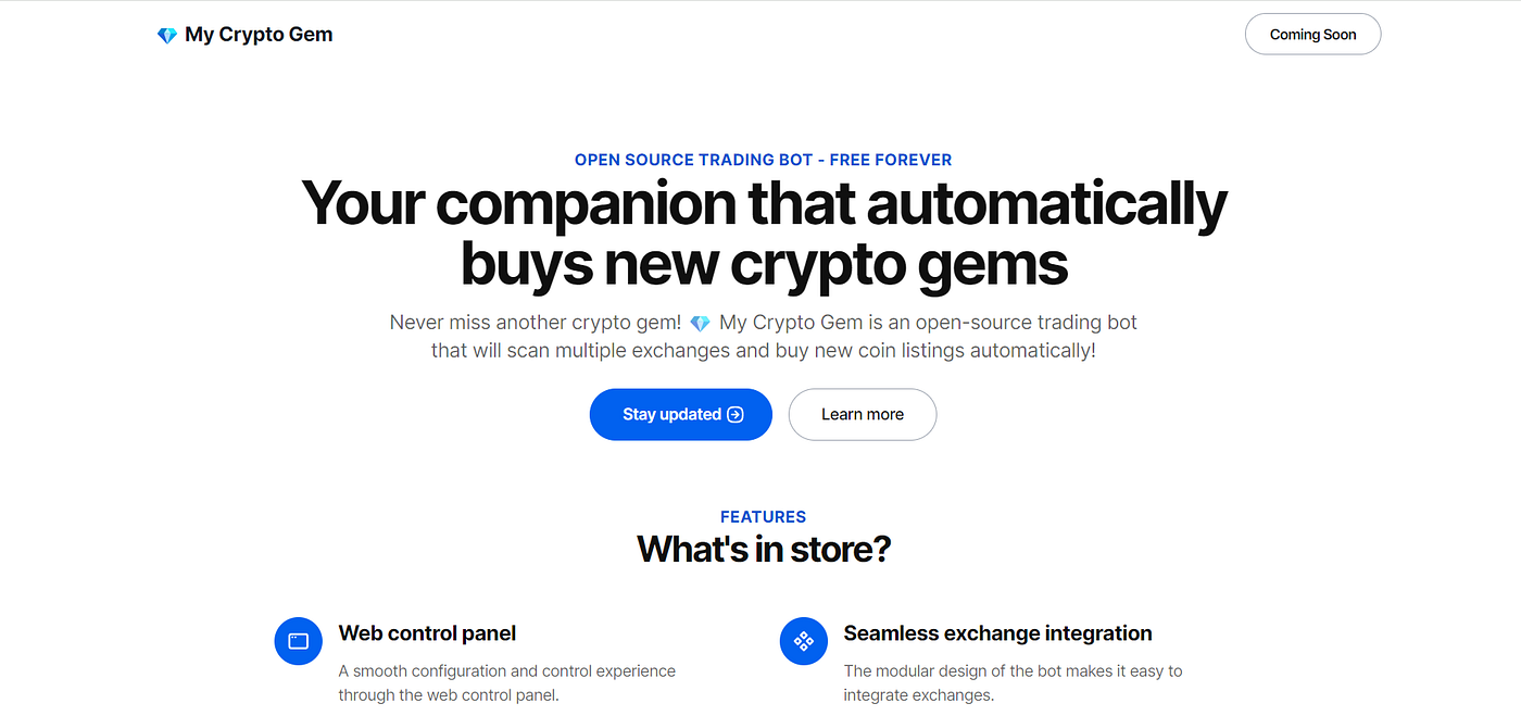 My Crypto Gem: Your companion that automatically buys new crypto gems 💎 |  by TimTrademark | Medium
