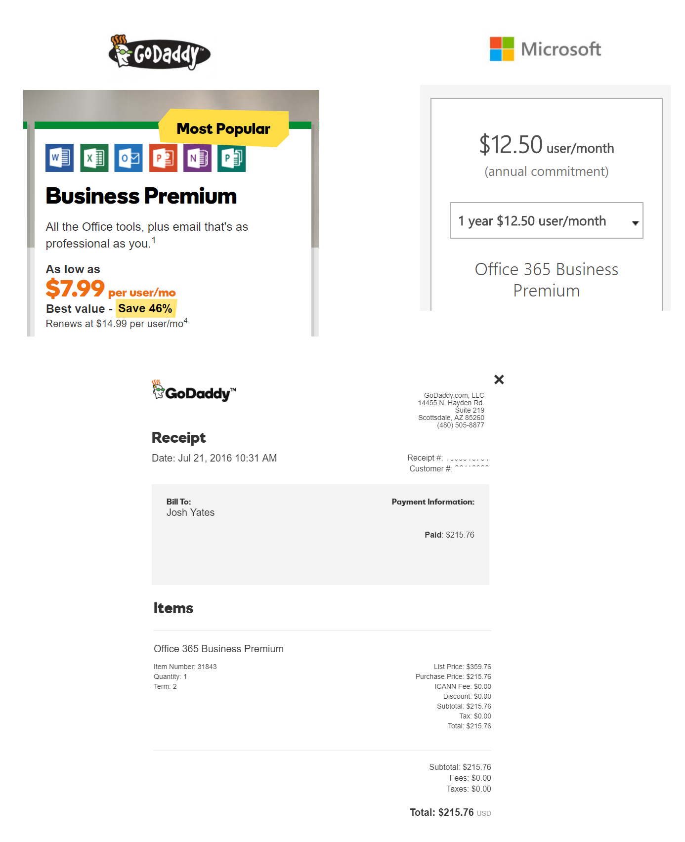 My experience with the purchase of Office365 through GoDaddy | by Josh  Yates | Medium