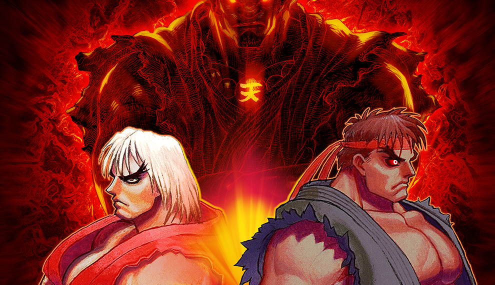 Illustration + digital enhancement Akuma Ryu Ken, Street Fighter III: 3rd  Strike, Capcom