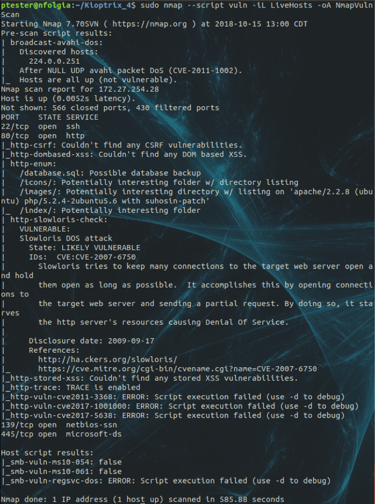 VulnHub — Kioptrix: Level 4. In reviewing multiple blogs and