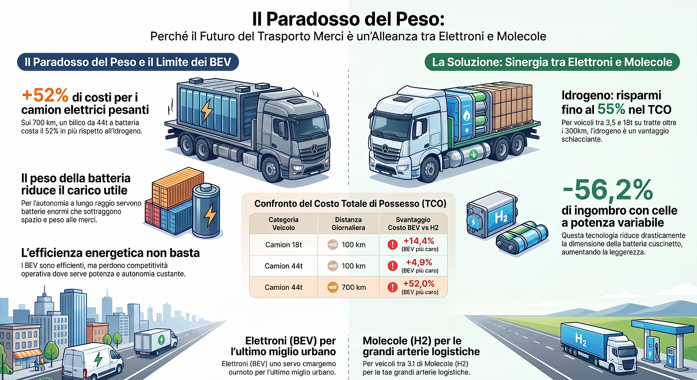 La Scommessa dell’Idrogeno: Perché il Trasporto Pesante Sfugge alla Dittatura della Batteria