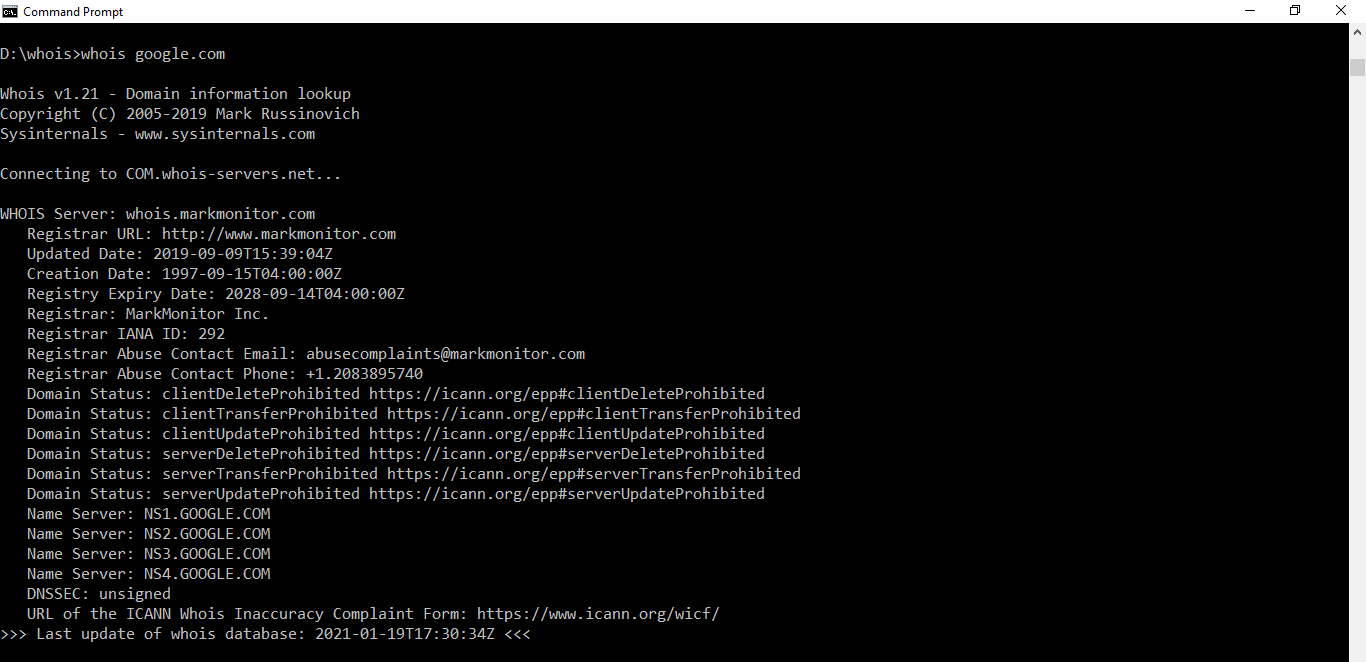 How To Find Whois Domain Information from Command Line