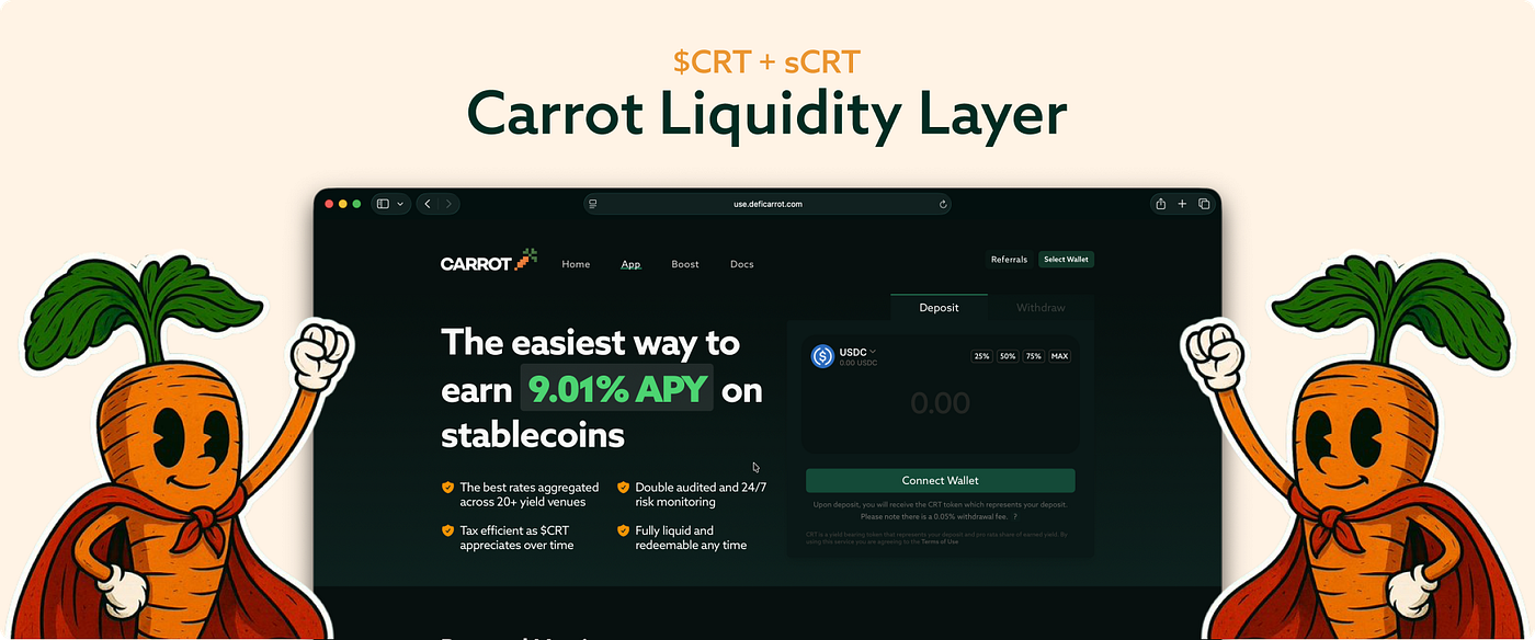 Carrot 🥕: Making DeFi Simple and Personal Finance with 2 Clicks. | by  Yamaparala on Solana | Medium