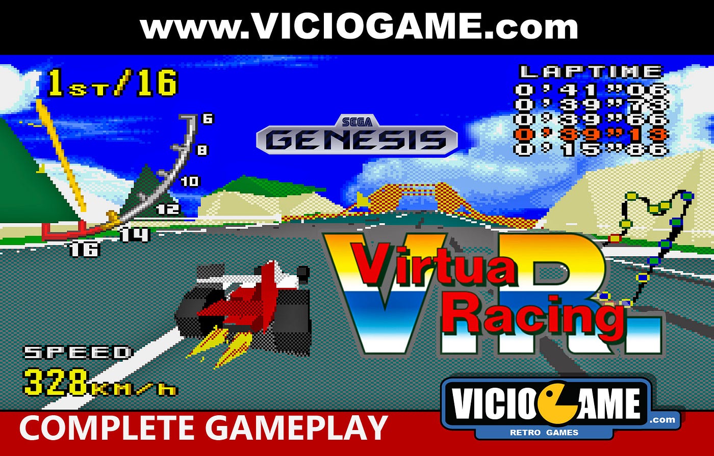 🎮 Virtua Racing (Mega Drive) Complete Gameplay