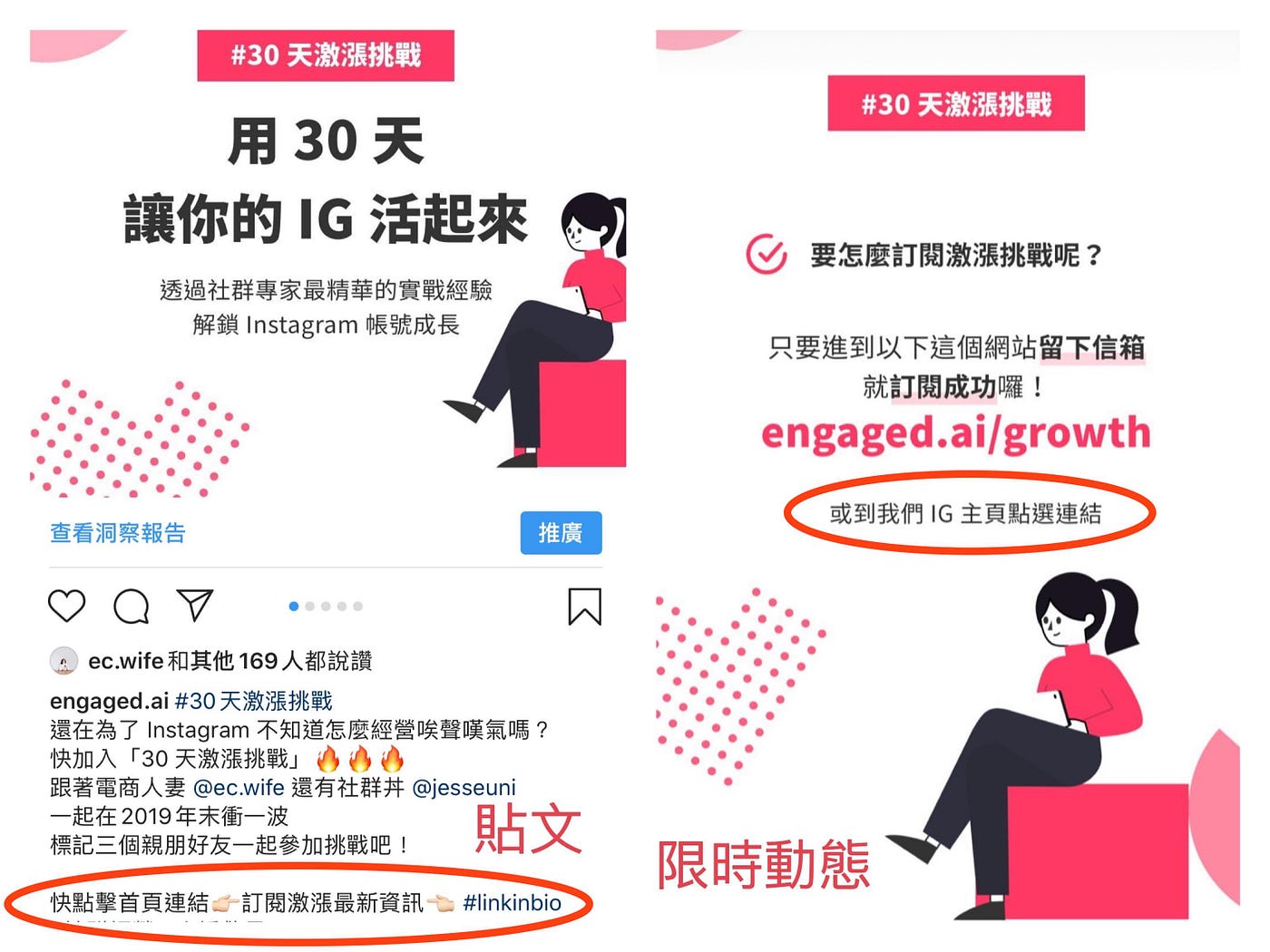 如何在IG 靈活運用CTA 轉換粉絲. subtitle用CTA 導引粉絲、向粉絲傳遞更多訊息| by Wu Anau | Engaged.AI |  Medium