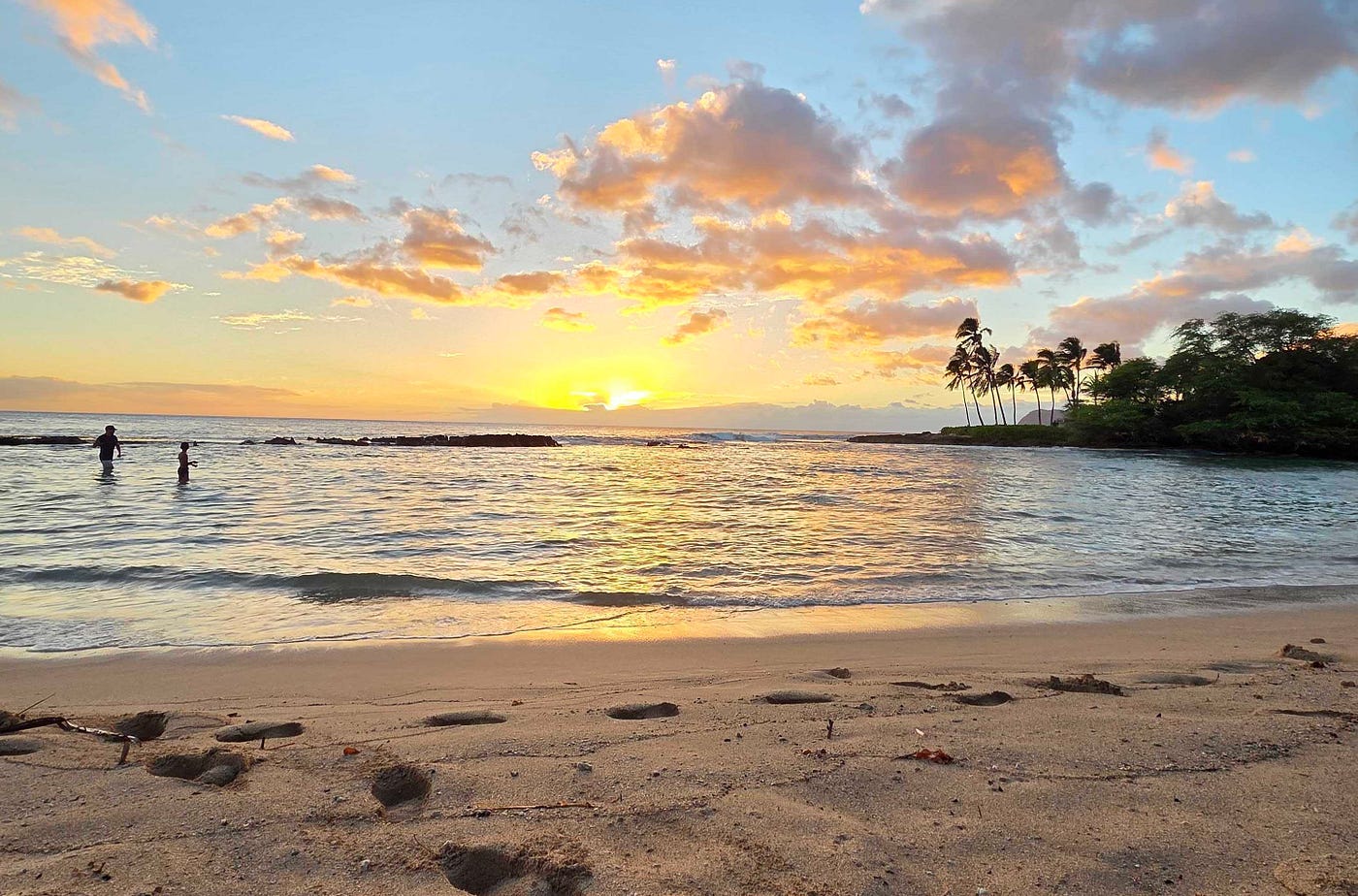 Getting used to the new scenery from a beach in my new home of Oahu, Hawaii.