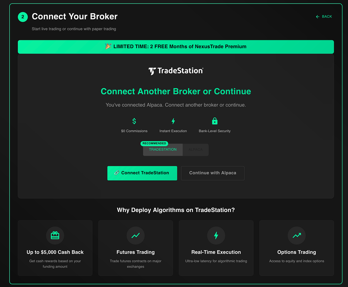 How to launch an algorithmic trading strategy with a single button?